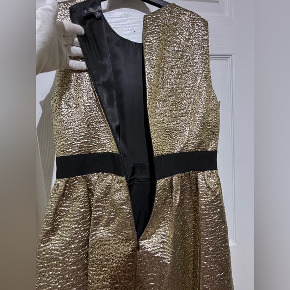 NWT Brooks Brothers Empire Party Dress in Gold size 12 - Picture 9 of 15
